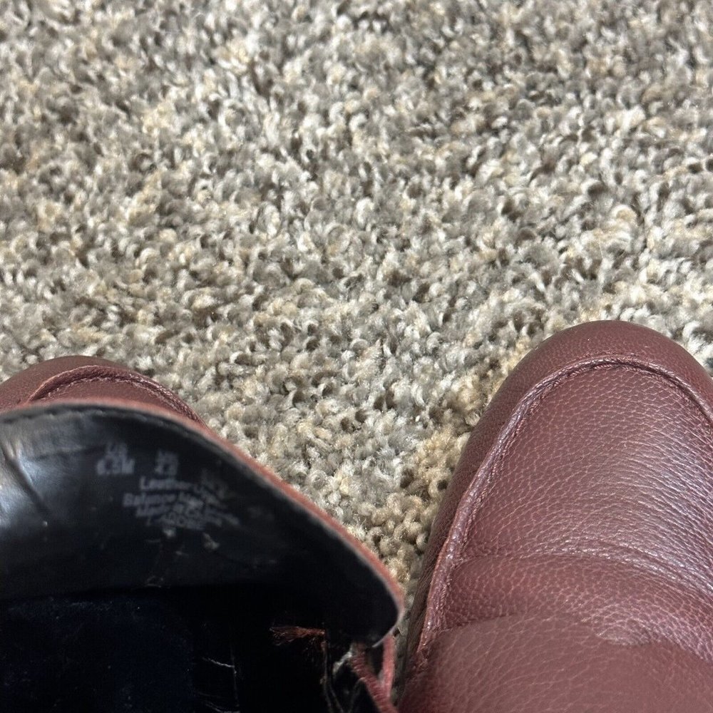 Franco Sarto Penny Loafer Pumps Heel Shoe Maroon Red Leather Block Heel US 6.5 - Picture 6 of 6